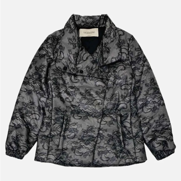 Rino & Pelle Lace Print Puffer Jacket Size 44 - Picture 16 of 16